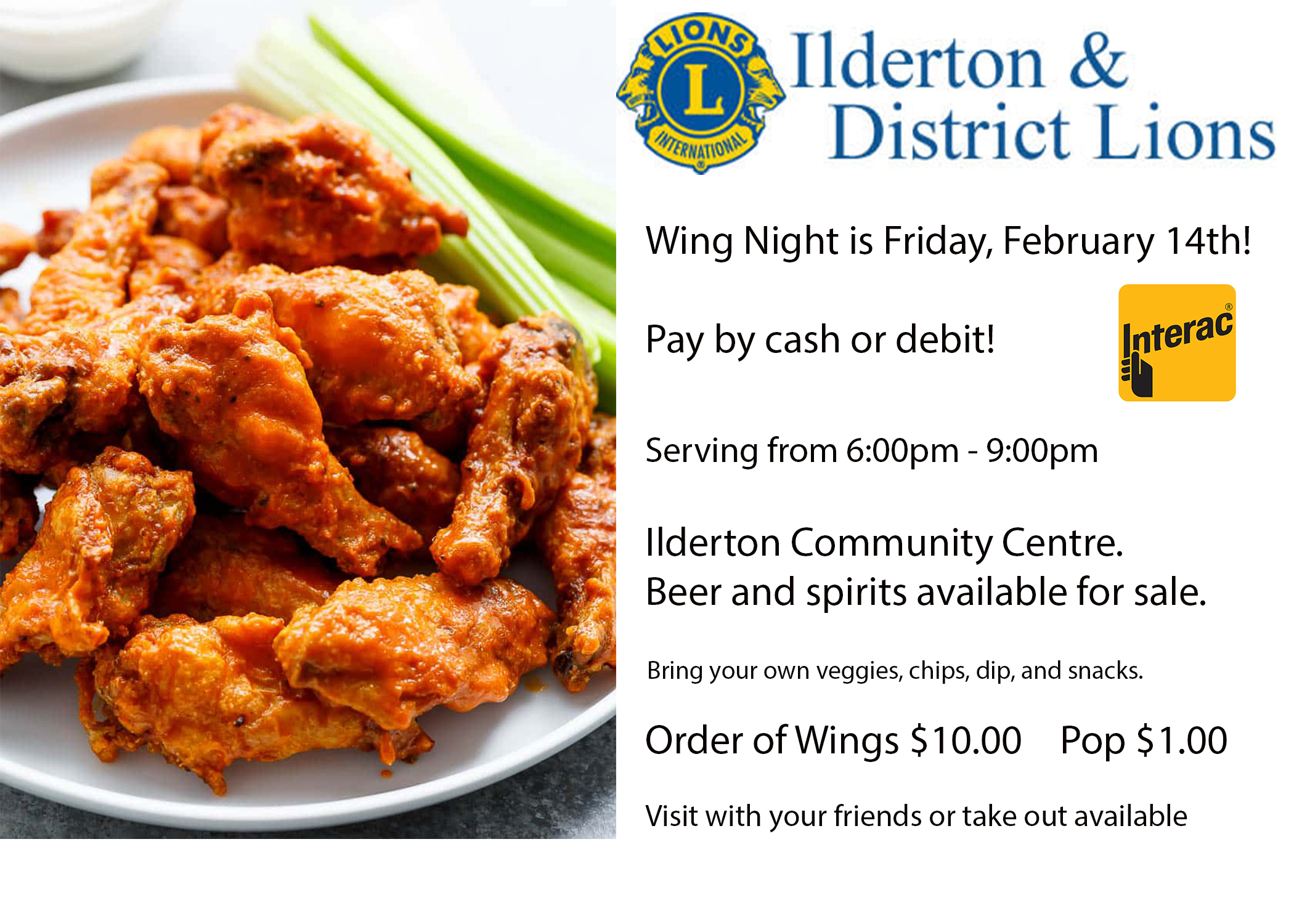 February Wing Night Ilderton & District Lions